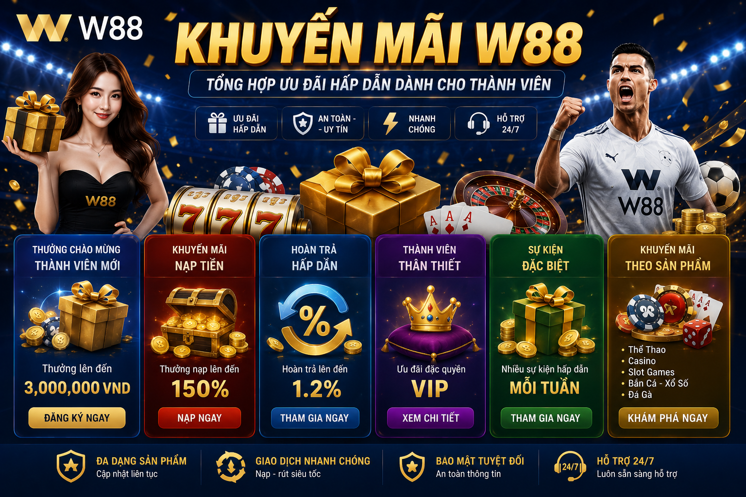 Tổng hợp chương trình khuyến mãi W88