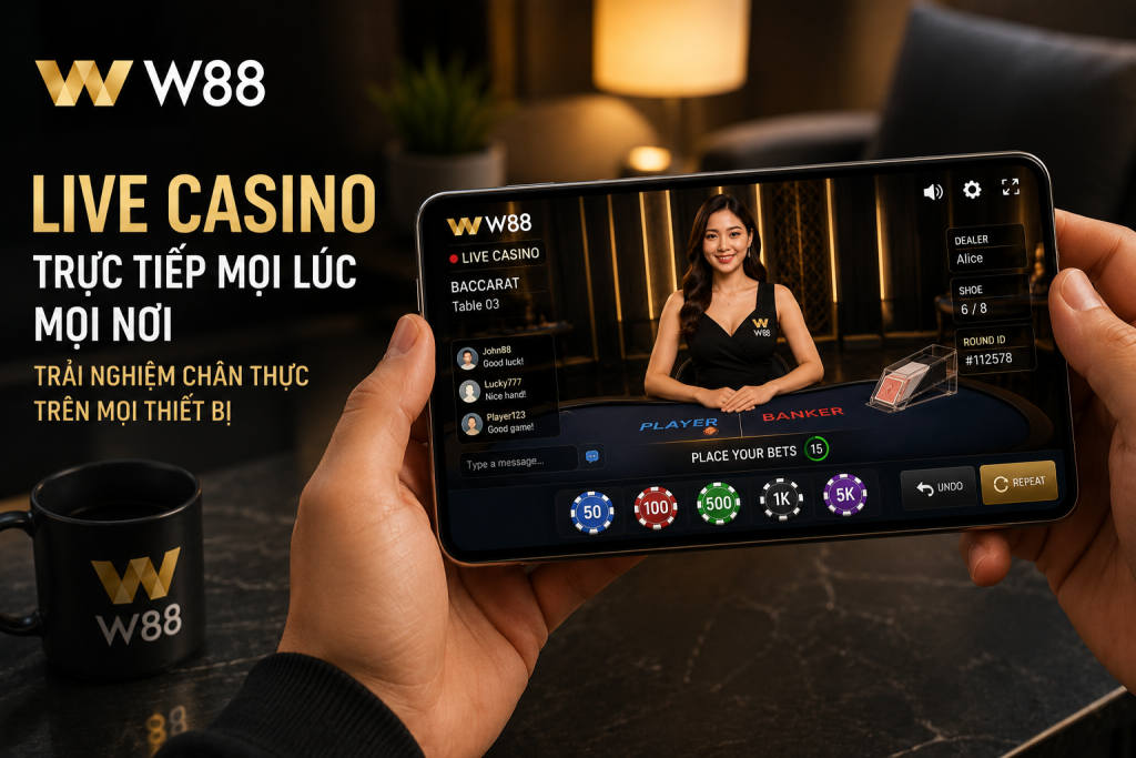 Người chơi trải nghiệm Live Casino trực tiếp trên thiết bị di động